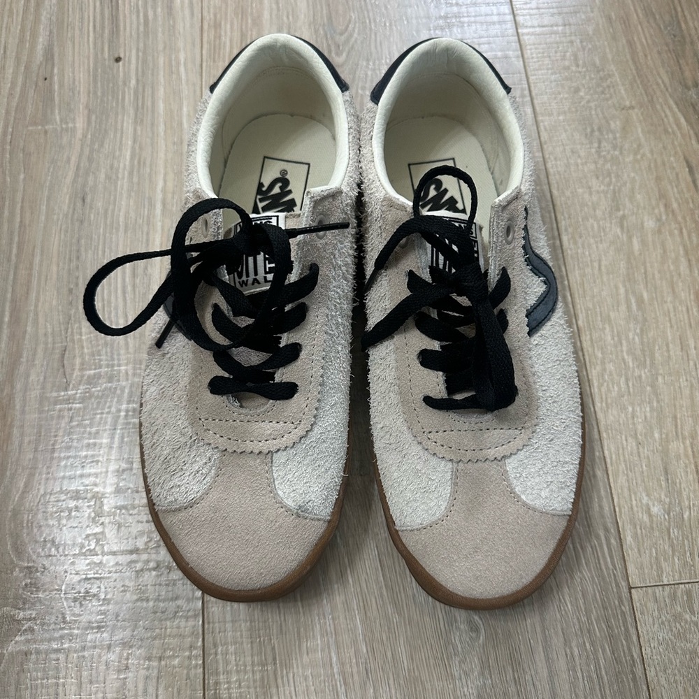 Stylish Beige and Black Sneakers